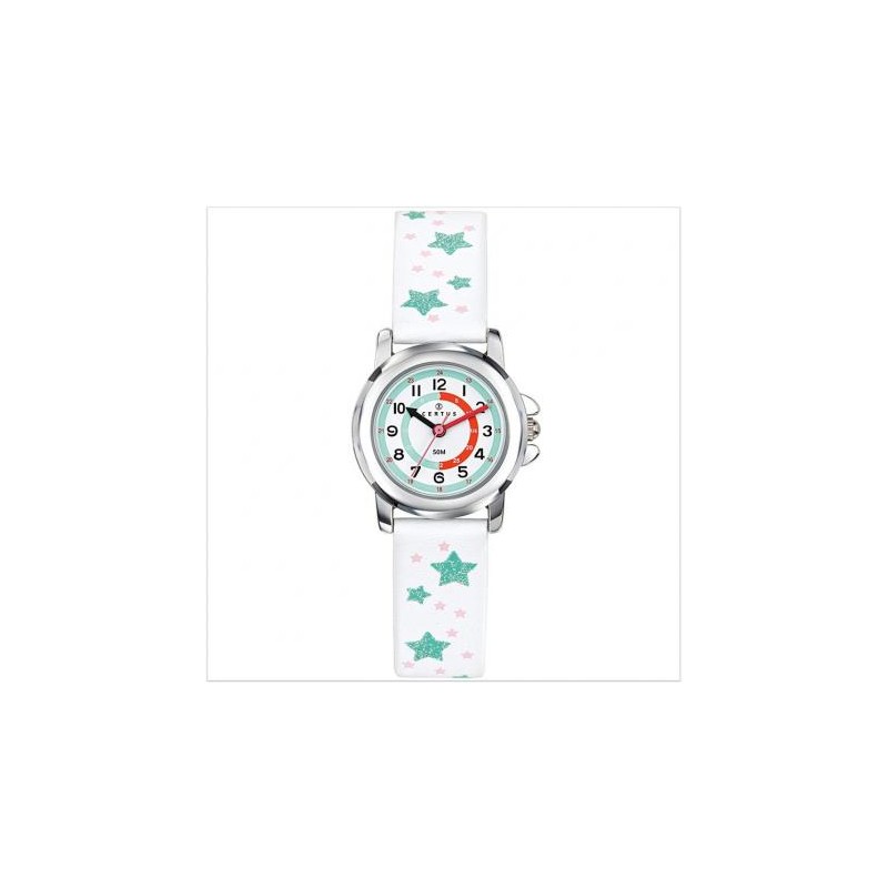 Montre Fille Certus Bracelet Blanc avec Motif Etoiles