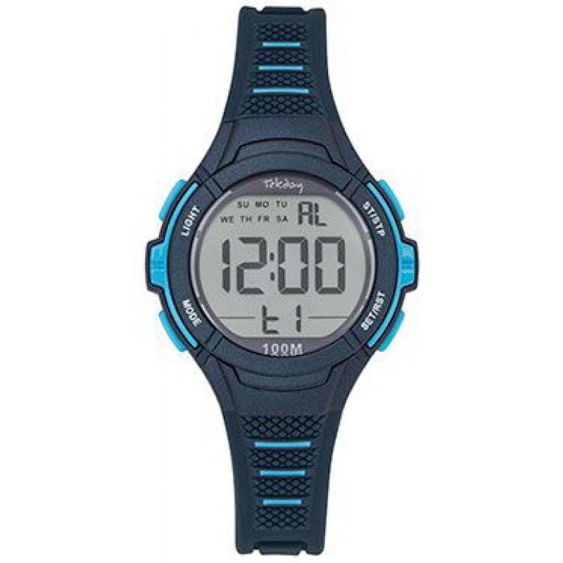 Montre Junior Tekday Bracelet et Boitier en Silicone Bleu
