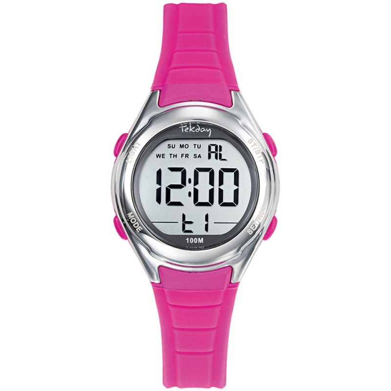 Montre Tekday Digitale Sport Fille Rose Fluo