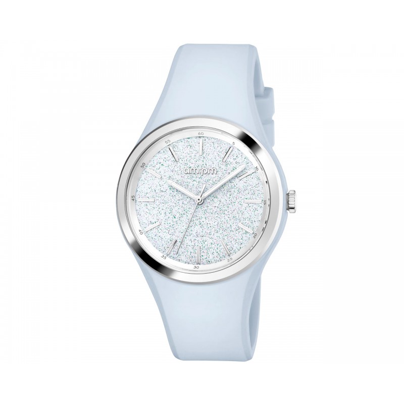 Montre AM:PM Silicone bleuté et paillettes