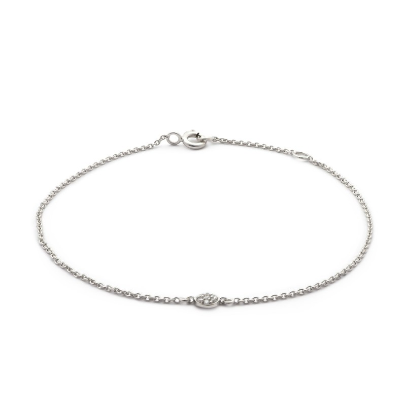 Bracelet Femme Carador pastille diamants 0,03 cts et or blanc 750/000