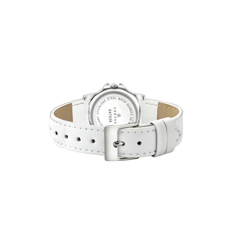 Montre Junior Certus en Silicone Blanc Boitier en Acier Argenté