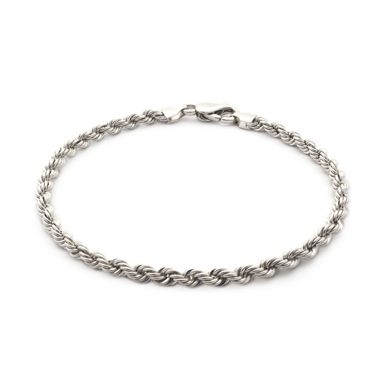 Bracelet en or blanc 750/000 maille corde  de chez CARADOR