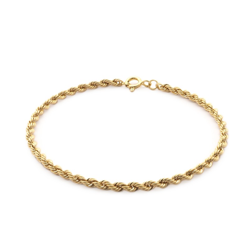 Bracelet en or jaune 750/000 maille corde CARADOR