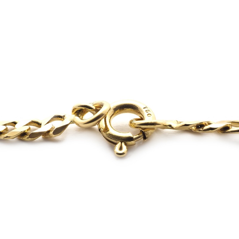 Bracelet en or jaune 750/000 maille cheval alternée ultra plate CARADOR