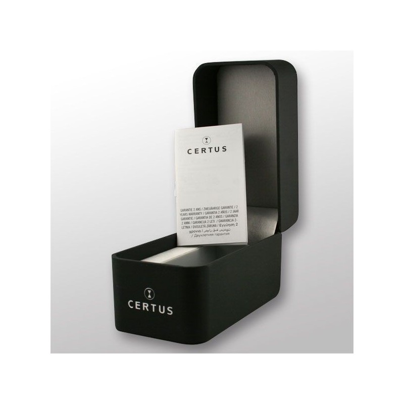 Montre Homme Certus en Acier et Bracelet en Cuir Noir