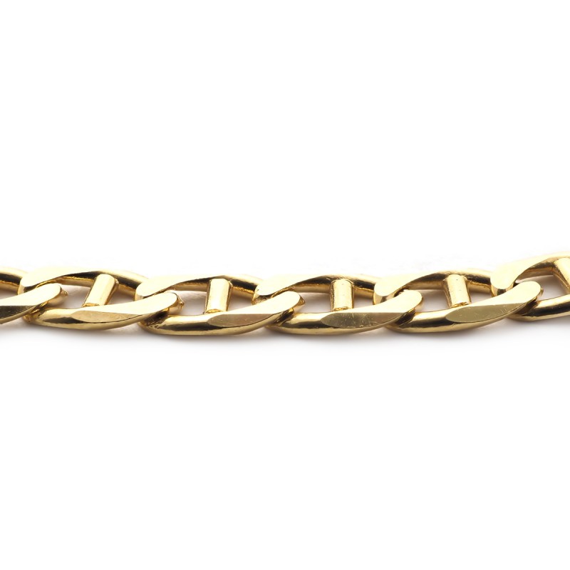Bracelet en or jaune 750/000 CARADOR maille forçat marine plate