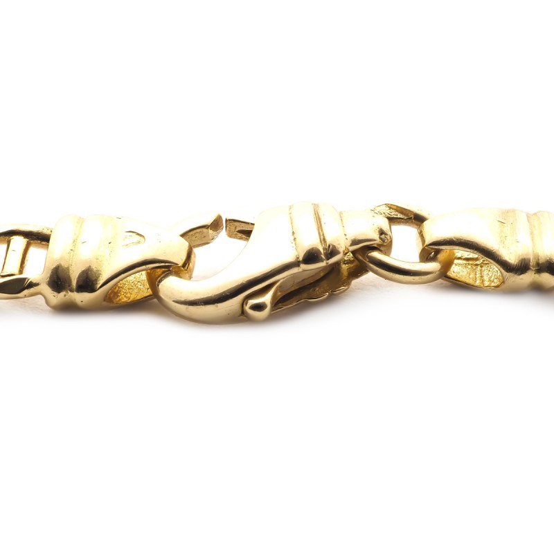 Bracelet en or jaune 750/000 CARADOR maille forçat marine plate