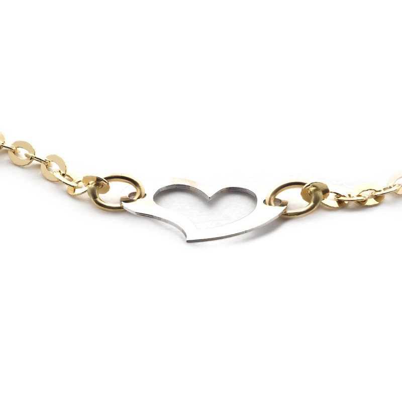 Bracelet Femme Carador en Or 750/000 Bicolore motifs coeurs