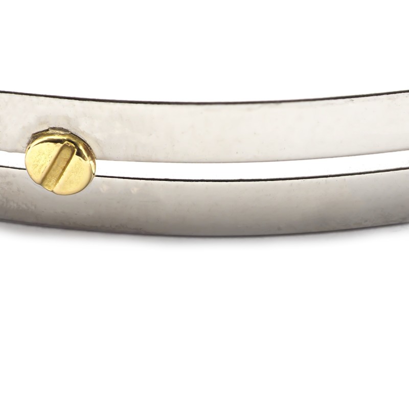 Bracelet semi-rigide en or jaune 750/000 et acier