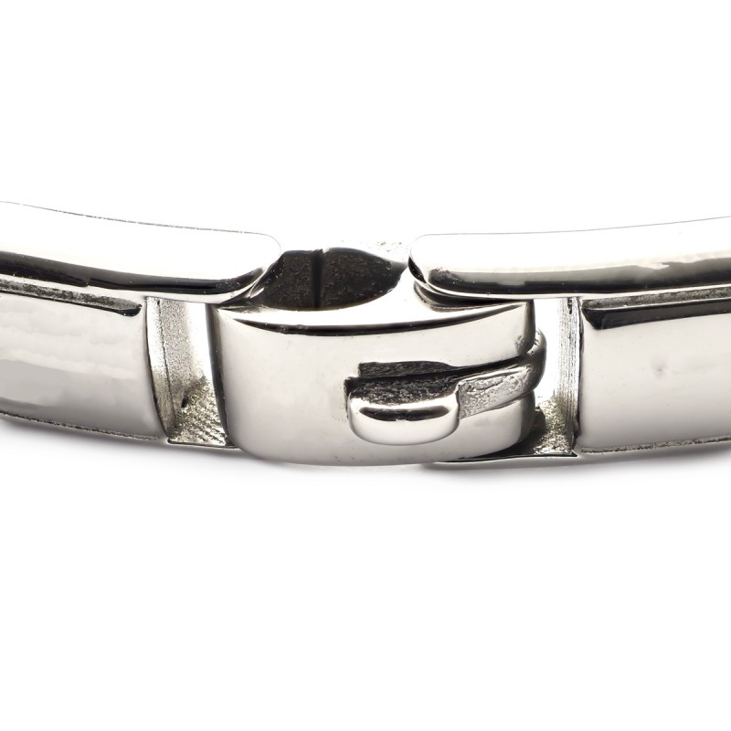 Bracelet rigide avec vis en or jaune 750/000 et acier