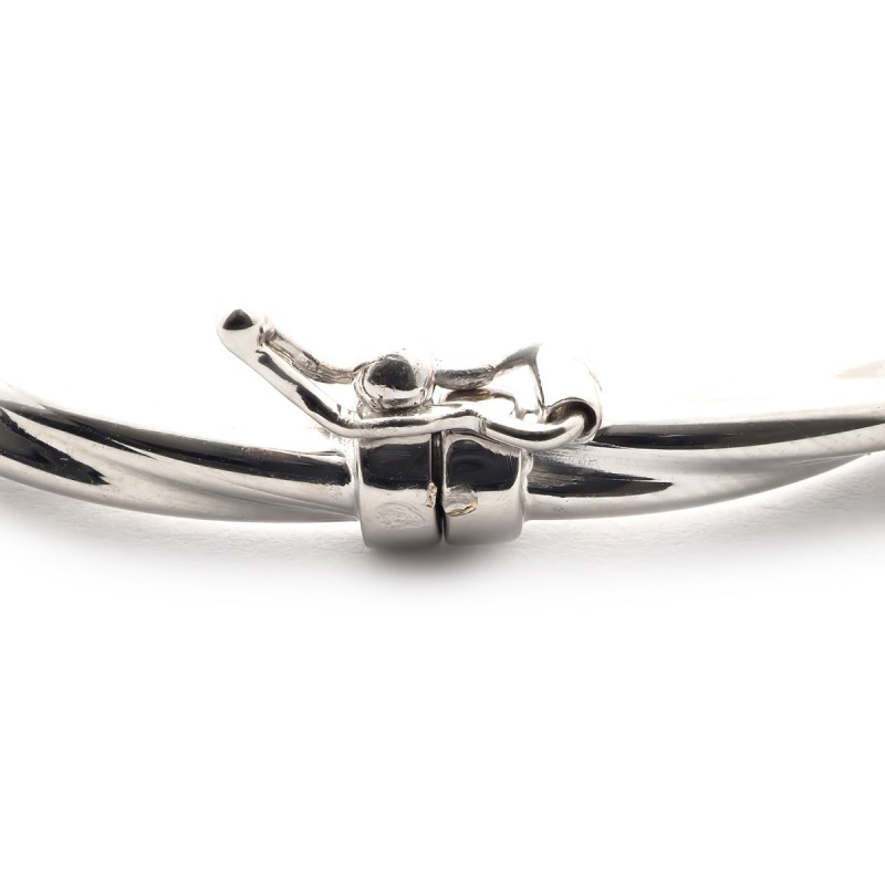 Bracelet jonc torsade carador en or blanc 750/000