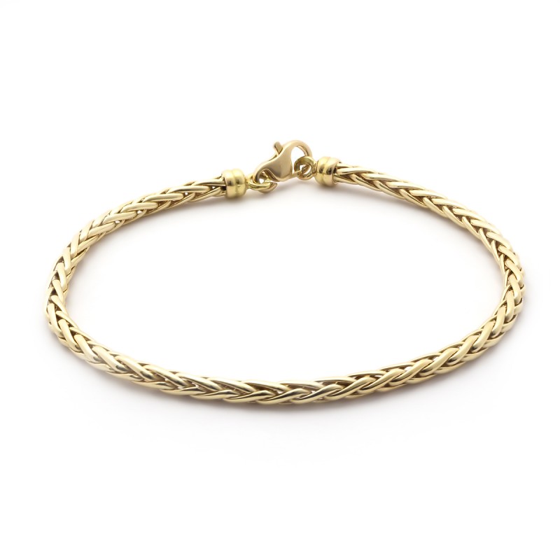 Bracelet Carador or 750/000 maille palmier 2mm