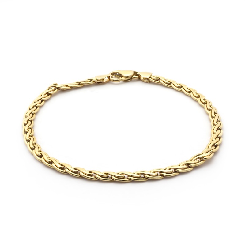 Bracelet Carador or jaune 750/000 maille S