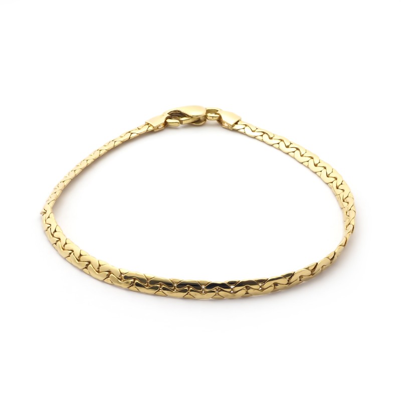 Bracelet Carador or jaune 750/000 maille haricot