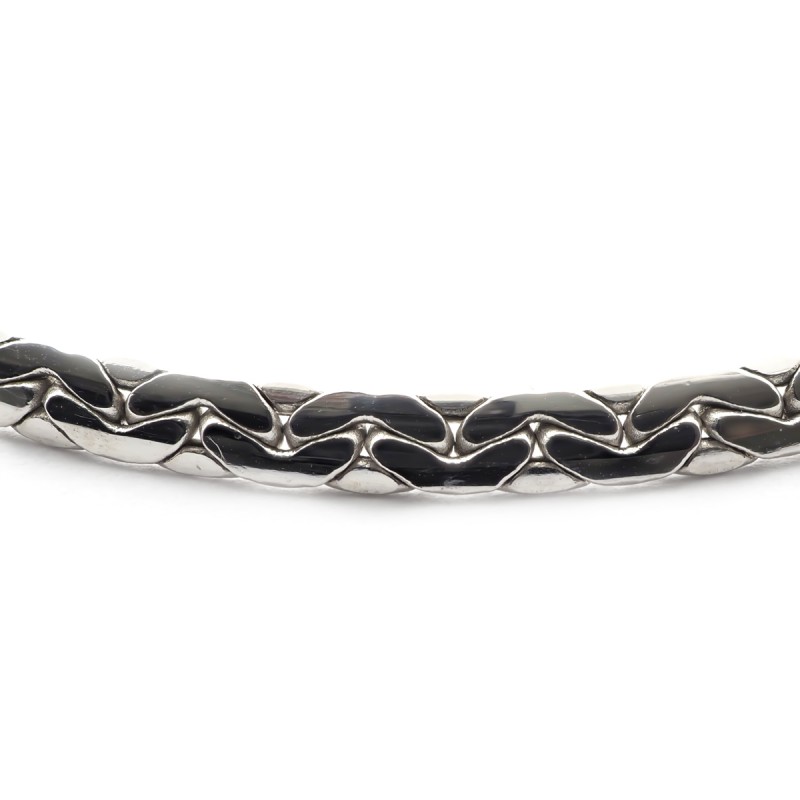 Bracelet Carador or blanc 750/000 maille haricot