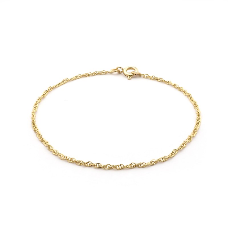 Bracelet CARADOR maille singapour or jaune 750/000