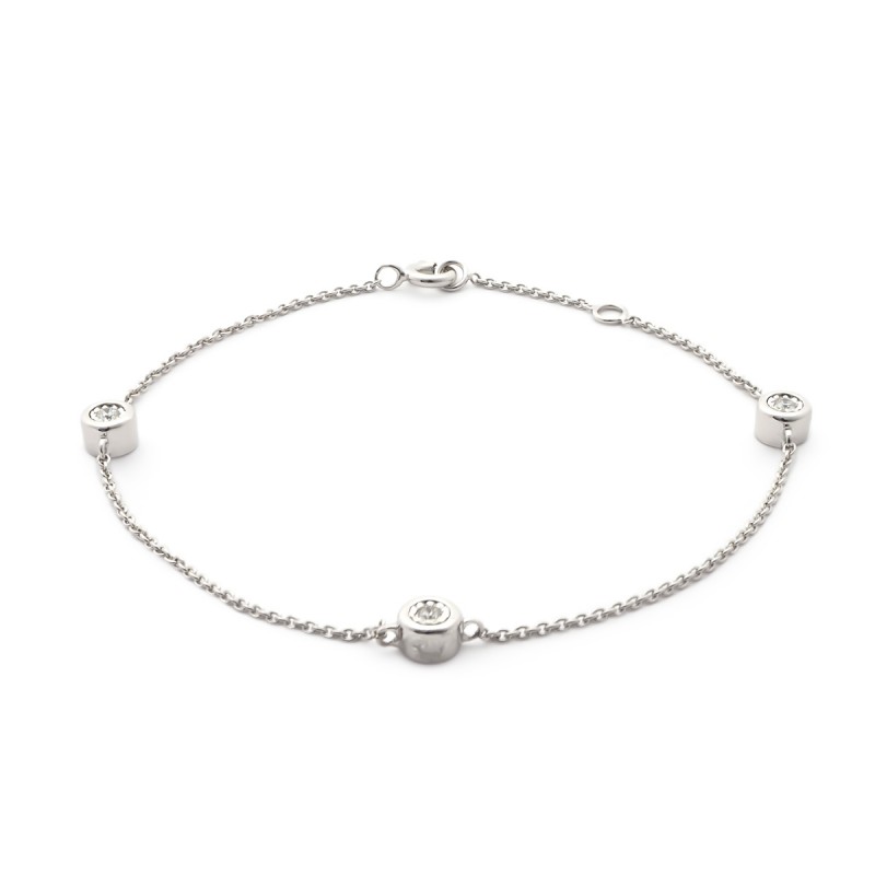 Bracelet Femme Carador diamants 0,08 cts et or blanc 750/000