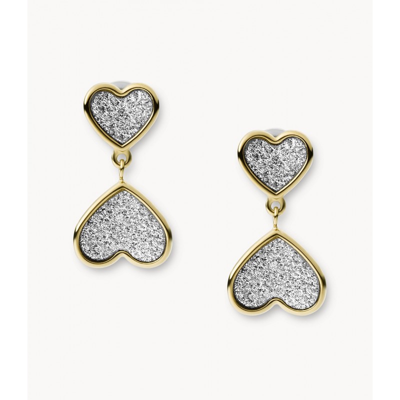 Boucles d'Oreilles Femme Fossil Collection Sutton Classic Valentine en Acier inoxydable Dorées