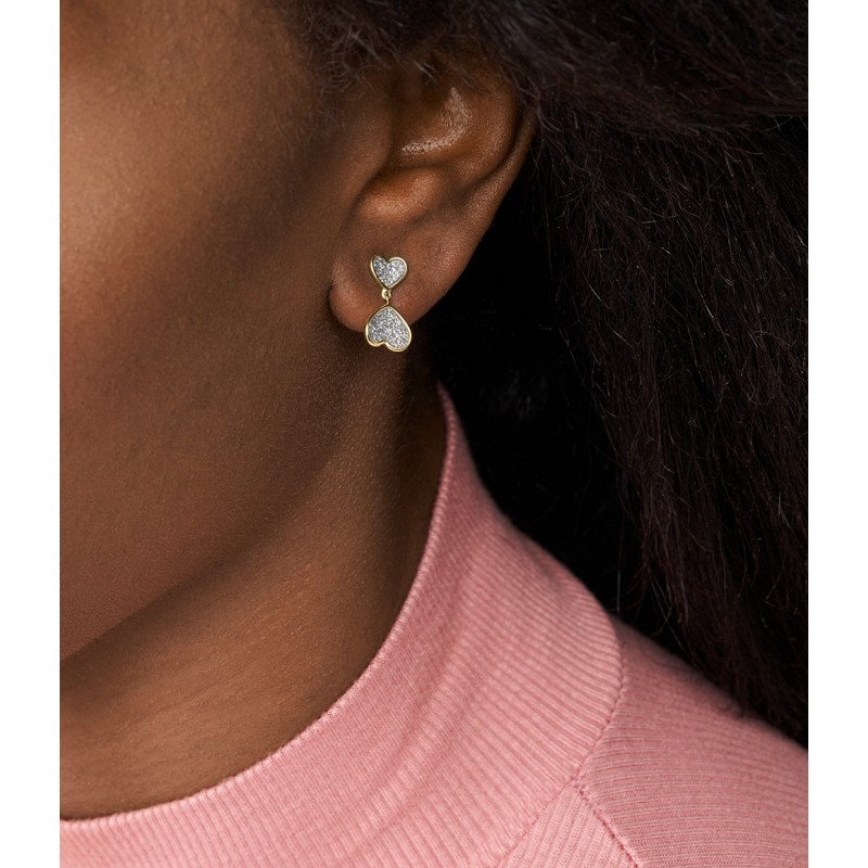 Boucles d'Oreilles Femme Fossil Collection Sutton Classic Valentine en Acier inoxydable Dorées