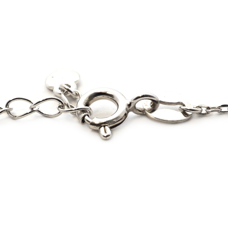Bracelet Carador chaine et oval empierré d'oxydes de zirconium et pierre verte en argent 925/000