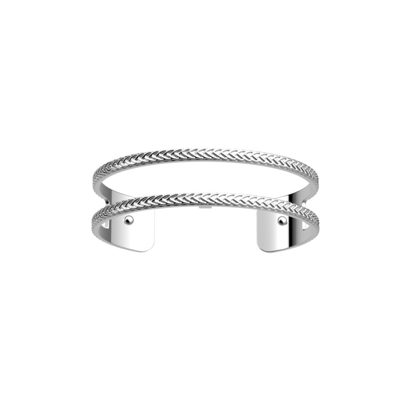 Bracelet femme les georgettes Manchette Pure tresse 14 mm couleur argent
