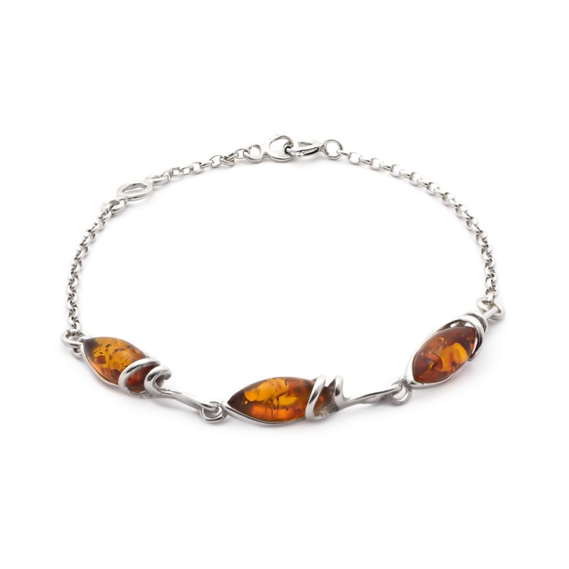 Bracelet Carador argent 925/000ème ambre pierre précieuse