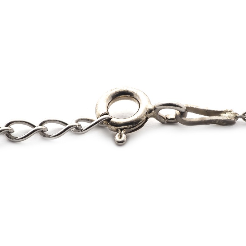 Bracelet argent 925/000 rhodié avec motif forme coussin en quartz fumé