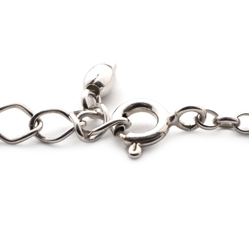 Bracelet argent 925/000 rhodié avec motif forme goutte d'améthyste