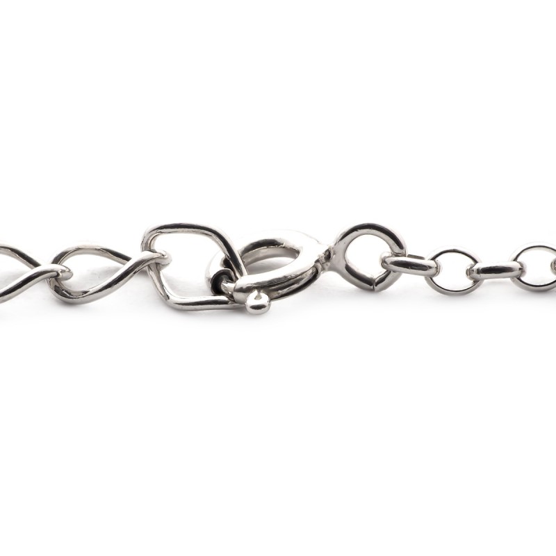 Bracelet argent 925/000 rhodié avec motif forme amande en améthyste
