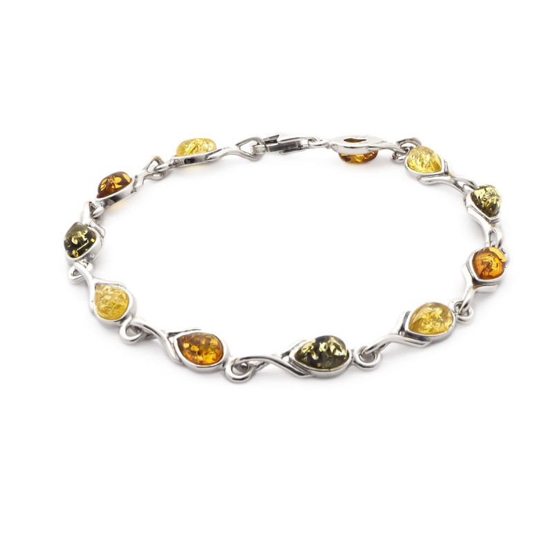 Bracelet Carador argent 925/000ème multiples couleurs ambre