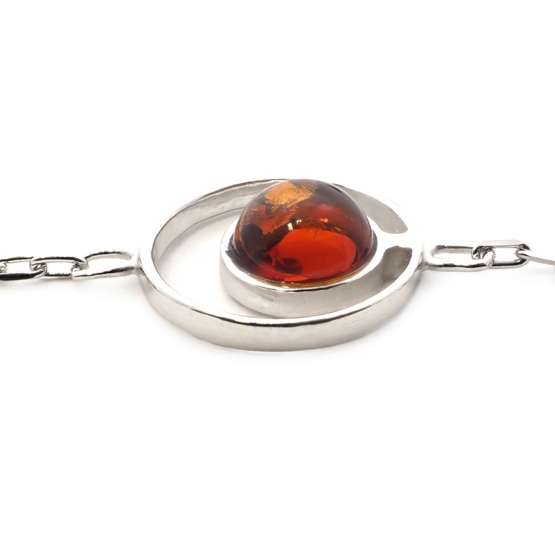 Bracelet Carador argent 925/000ème ambre brun