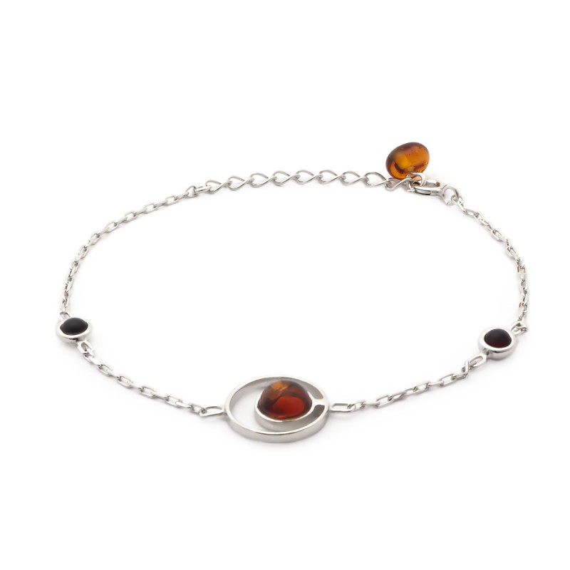 Bracelet Carador argent 925/000ème ambre brun