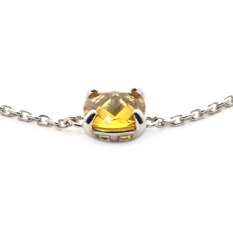 Bracelet Carador argent 925/000 et pierre facettée teintée citrine