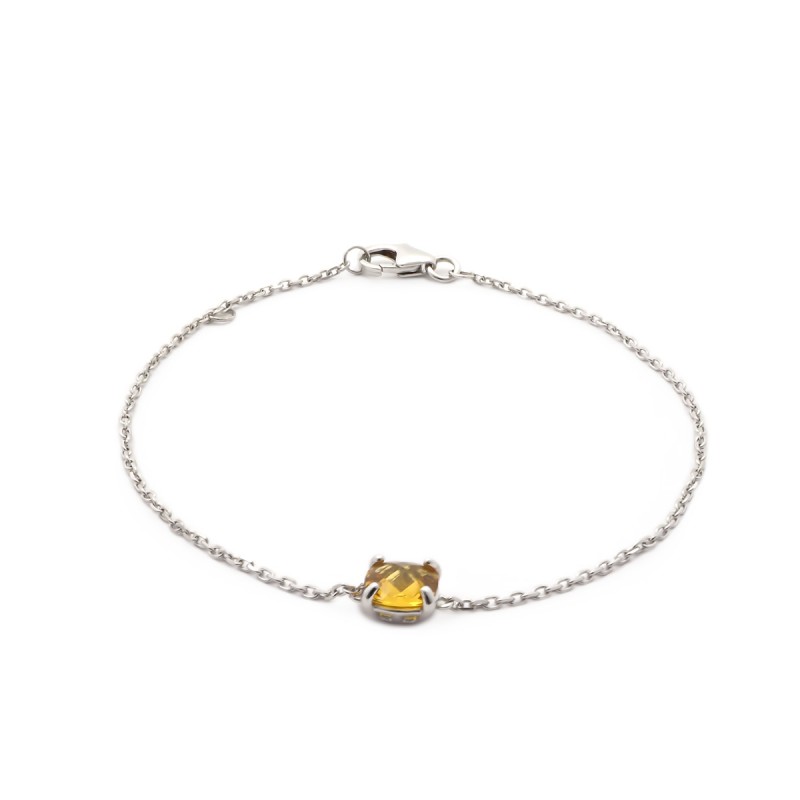 Bracelet Carador argent 925/000 et pierre facettée teintée citrine