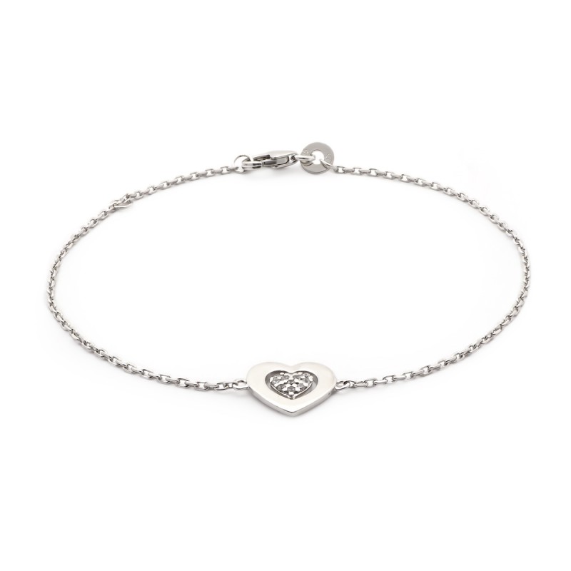 Bracelet Carador coeur argent 925/000 et zircons