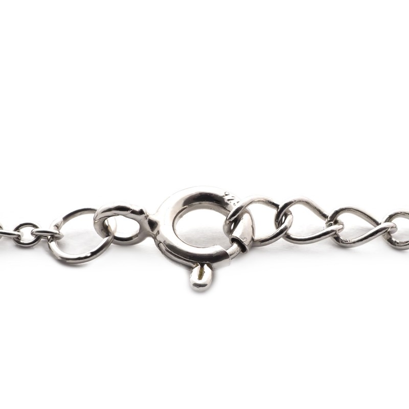 Bracelet en argent motif double-coeur et oxydes de zirconium