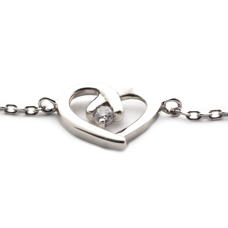 Bracelet Femme Carador motif cœur argent 925/000 et oxyde de zirconium
