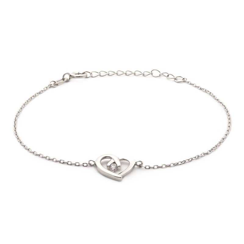 Bracelet Femme Carador motif cœur argent 925/000 et oxyde de zirconium