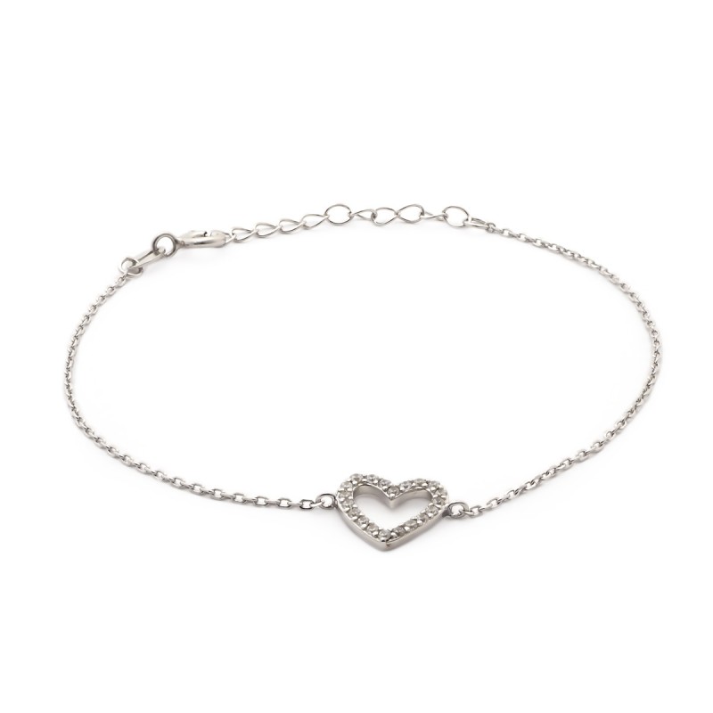Bracelet Carador Coeur orné d'oxydes de zirconium Argent 925/000