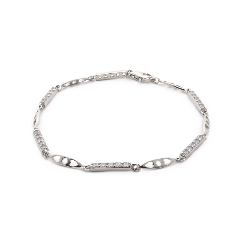 Bracelet Carador maillons fantaisies en argent 925/000 et oxydes de zirconium
