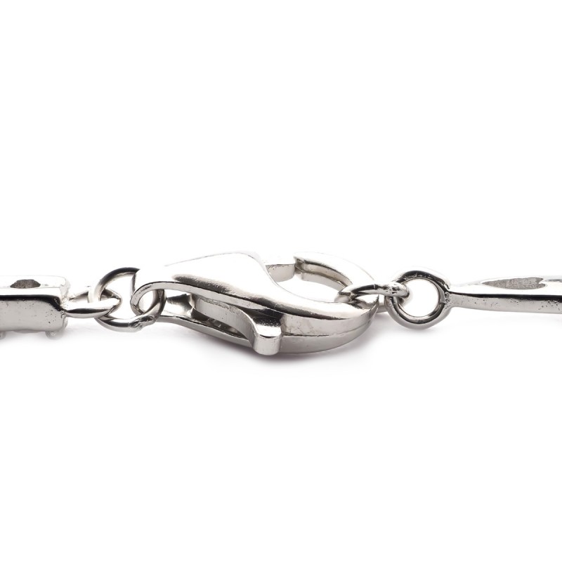 Bracelet Carador maillons fantaisies en argent 925/000 et oxydes de zirconium