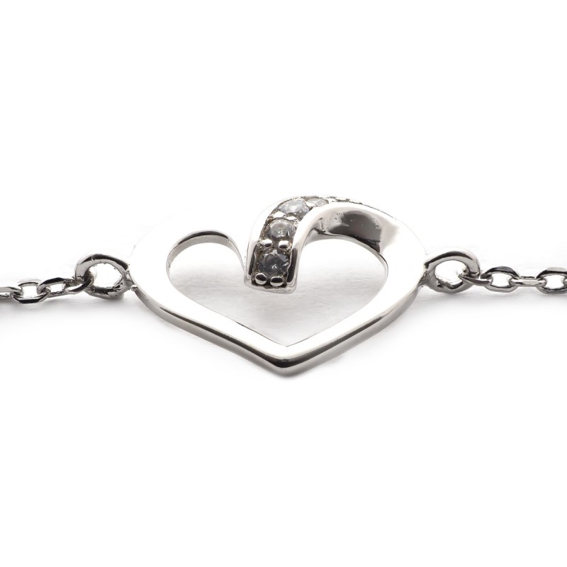 Bracelet multi coeurs Carador en argent 925/000 et oxydes de zirconium