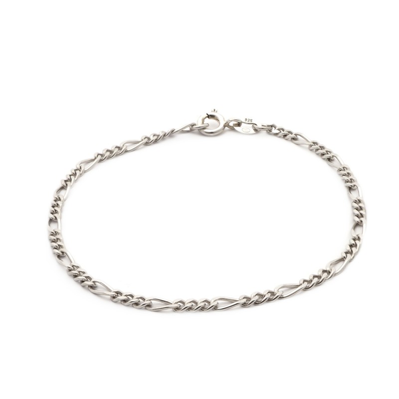 Bracelet chaîne  maille cheval alternée 1-3 argent 925/000 Carador