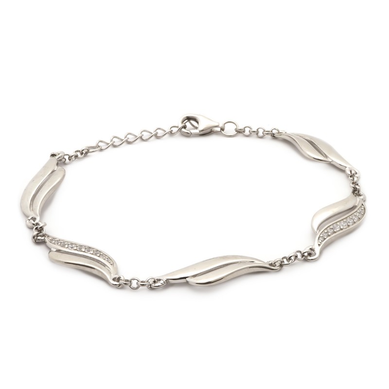 Bracelet en argent et oxydes de zirconium