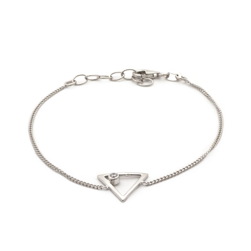 Bracelet femme Carador motif triangle en argent 925/000 et oxyde de zirconium