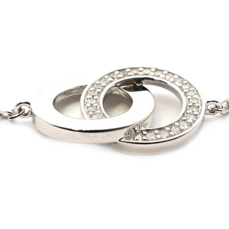 Bracelet argent femme Carador motif double cercle