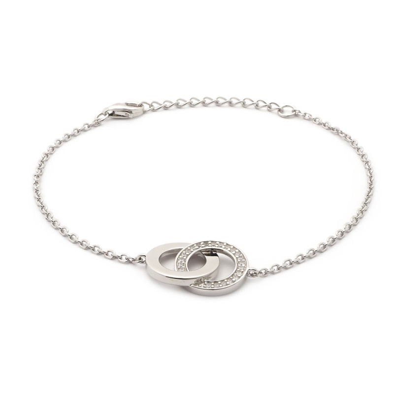 Bracelet argent femme Carador motif double cercle