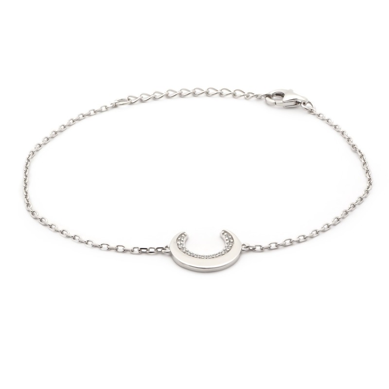 Bracelet argent femme Carador motif arc de cercle