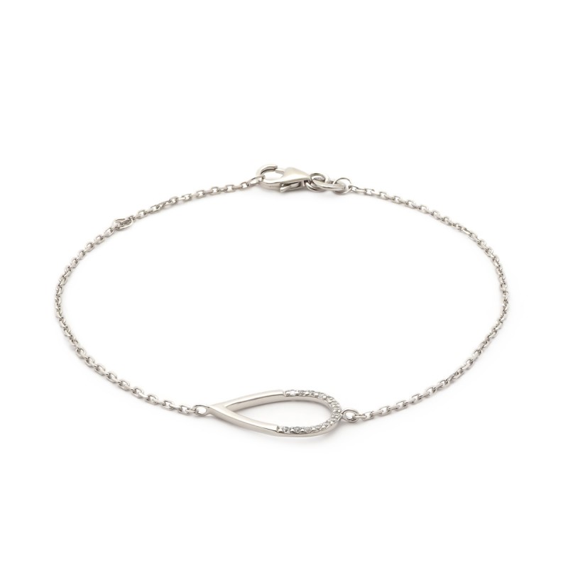 Bracelet femme Carador motif goutte d'eau argent 925/000 et zircons